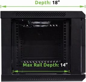 img 3 attached to 🔒 Enhance IT Organization with NavePoint 6U Deluxe Wallmount Cabinet Enclosure: 19-Inch Server Network Rack with Locking Glass Door & 16-Inches Deep, in Sleek Black Design