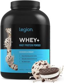 img 4 attached to 🍪 Белок сыворотки белка Legion Whey + Whey Isolate - низкое содержание углеводов, низкокалорийное, без ГМО, без лактозы, без глютена, без сахара, 5 фунтов (печенье с кремом)