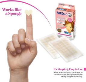 img 2 attached to 🌟 MEDca Acne Patch - (Pack of 56) Pimple Spot Treatment Hydrocolloid Bandages Absorbing Zit Cover Dots, Heart And Star Shapes: The Ultimate Solution for Clear Skin