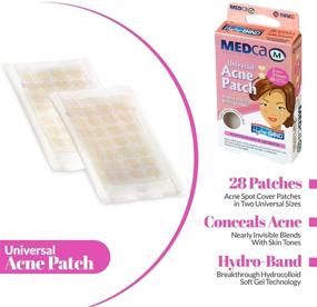 img 3 attached to 🌟 MEDca Acne Patch - (Pack of 56) Pimple Spot Treatment Hydrocolloid Bandages Absorbing Zit Cover Dots, Heart And Star Shapes: The Ultimate Solution for Clear Skin