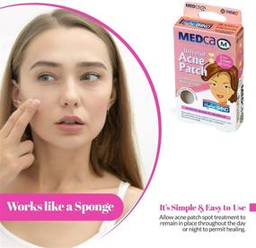 img 1 attached to 🌟 MEDca Acne Patch - (Pack of 56) Pimple Spot Treatment Hydrocolloid Bandages Absorbing Zit Cover Dots, Heart And Star Shapes: The Ultimate Solution for Clear Skin