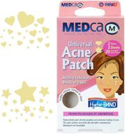 🌟 medca acne patch - (pack of 56) pimple spot treatment hydrocolloid bandages absorbing zit cover dots, heart and star shapes: the ultimate solution for clear skin logo