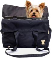 🐶 miso pup flap tote: interchangeable airline approved pet carrier combo with large document pockets for small dogs logo