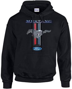 img 4 attached to 🏎️ Muscle Car Enthusiasts Unite: Ford Mustang Performance Racing Unisex Hoodie - Black (Small)