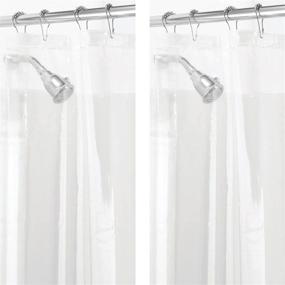 img 4 attached to 🚿 Waterproof PEVA Shower Curtain Liner for Bathroom Shower and Tub - No Odor - 3 Gauge, 72x84 Inches - Wide - Value 2 Pack - Clear