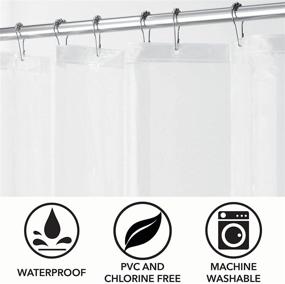 img 2 attached to 🚿 Waterproof PEVA Shower Curtain Liner for Bathroom Shower and Tub - No Odor - 3 Gauge, 72x84 Inches - Wide - Value 2 Pack - Clear