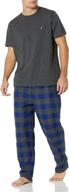 nautica flannel pajama charcoal heather logo