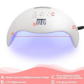 img 3 attached to 💅 Nail Dryer, Ranphykx 48W Gel UV LED Nail Lamp with 3 Timers & Sensor- 21pcs LED Gel Machine for Manicure and Pedicure | Relieve Burning Sensation