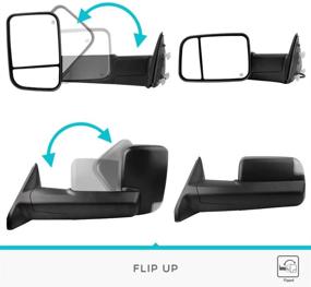 img 3 attached to YITAMOTOR Towing Mirrors for Dodge Ram 2009-2018, Ram 1500 2010-2018, Ram 2500 3500 | Power Heated, LED Turn Signal, Puddle Lamp Compatible