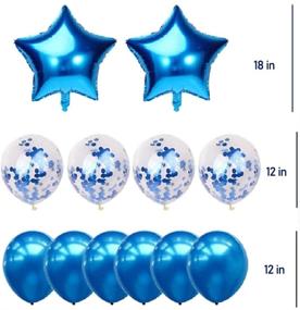 img 3 attached to 🎈 Blue Happy Birthday Balloon Set with Socub Happy Birthday Banner, 2 Foil Balloons, 4 Confetti Balloons, and 6 Latex Party Balloons - Ideal for Birthday Party Decorations