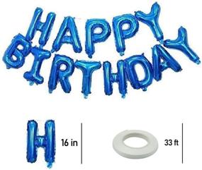 img 2 attached to 🎈 Blue Happy Birthday Balloon Set with Socub Happy Birthday Banner, 2 Foil Balloons, 4 Confetti Balloons, and 6 Latex Party Balloons - Ideal for Birthday Party Decorations