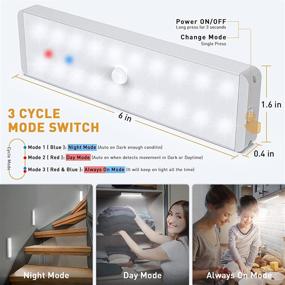 img 2 attached to 20LEDs Dimmable LED Closet Light with Motion Sensor & Remote Control - USB Rechargeable, Wireless Stick-Anywhere Night Safe Light Bar for Wardrobe, Kitchen - Pack of 5