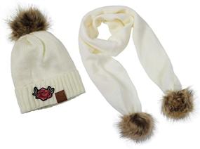 img 2 attached to 🧣 Ivory Crush Scarf PomPom Patch – Must-Have Girls' Cold Weather Accessory