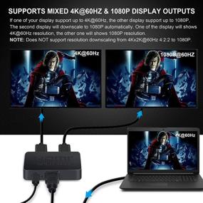 img 1 attached to 🔌 HDMI Splitter 4K@60Hz: avedio links 1 in 2 Out HDMI2.0b Splitter for Dual Monitors - Mirror Screens, HDCP2.2 Support, Full HD 1080P 3D