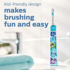 img 2 attached to Turquoise and White Compact Philips Sonicare for Kids 3+ Genuine Replacement Toothbrush Heads - Pack of 2 Brush Heads (Model: HX6032/94)