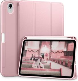 img 4 attached to 📱 DTTO iPad Mini 6th Gen 2021 Case with Pencil Holder - Ultra Lightweight Magnetic Smart Cover, TPU Soft Back Shell, Auto Sleep/Wake, Trifold Stand - 8.3 inch Rose Gold