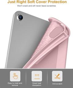 img 2 attached to 📱 DTTO iPad Mini 6th Gen 2021 Case with Pencil Holder - Ultra Lightweight Magnetic Smart Cover, TPU Soft Back Shell, Auto Sleep/Wake, Trifold Stand - 8.3 inch Rose Gold