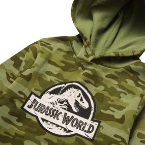 img 1 attached to 🦖 Jurassic Park Jurassic World Kids Camo Activewear Set: Fleece Hooded Sweatshirt & Sweatpants Combo