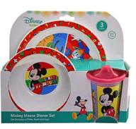 🐭 whimsical mickey mouse 3pc pp dinner set: vibrant open box collection (plate, bowl and cup) logo