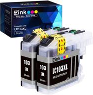 top quality e-z ink (tm) compatible ink cartridges for brother lc-103xl 🖨️ lc103xl - high yield, black (2 pack) for dcp-j4110dw, dcp-j152w, mfc-j285dw, mfc-j870dw, mfc-j245, mfc-j4310dw logo