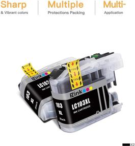 img 3 attached to Top Quality E-Z Ink (TM) Compatible Ink Cartridges for Brother LC-103XL 🖨️ LC103XL - High Yield, Black (2 Pack) for DCP-J4110DW, DCP-J152W, MFC-J285DW, MFC-J870DW, MFC-J245, MFC-J4310DW