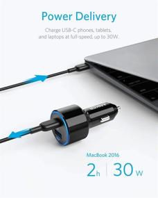 img 3 attached to 🔌 Anker USB C Car Charger: 49.5W PowerDrive Speed+ 2 with MacBook Pro/Air 2018, iPad Pro, iPhone XS/Max/XR/X/8, S10/S9 Compatibility & Fast Charging for S8 and More