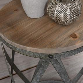 img 2 attached to 🏡 FirsTime & Co. Westbrook Farmhouse Cottage Galvanized Table: American Crafted, Weathered Brown (13.5 x 13.5 x 20)