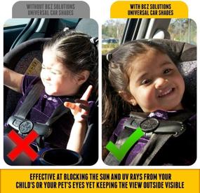 img 2 attached to Ultimate Protection: 2-Pack Car Side Window Sun Shades - Universal-Fit for All Cars - Easy & Effective Solution to Block Sun Glare, Harmful Heat, UV Rays for Babies or Pets - Black Static Cling Film Design