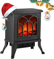 🔥 infrared electric fireplace heater with 3d flame effect - powerful 1500w, adjustable flame brightness, overheat protection logo