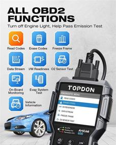 img 1 attached to 🔧 TOPDON AL600 Сканер OBD2 с функцией активного тестирования, диагностики ABS и SRS, сброса обслуживания автомобиля для масла, BMS, SAS, полные функции OBD2, бесплатное обновление на всю жизнь, светодиодные огни.