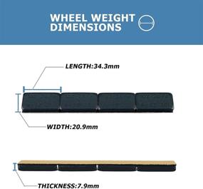 img 1 attached to Весы для колес EOTH 1 унция - чёрная самоклеящаяся лента, упаковка 72 унции - коробка из 18 полос по 4 сегмента на каждой