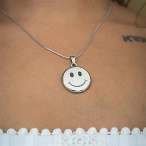 img 2 attached to Smiley Necklace Stainless Jewelry Pendant