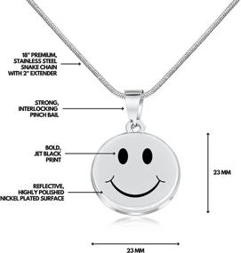 img 1 attached to Smiley Necklace Stainless Jewelry Pendant