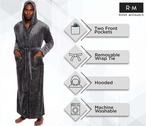 img 1 attached to Ross Michaels Men's Hooded Long Men's Clothing: Versatile & Stylish Outerwear for Men