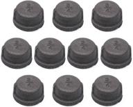 10 pack black malleable iron cast pipe fitting caps - perfect for steampunk & vintage diy furniture & plumbing décor (3/4) логотип