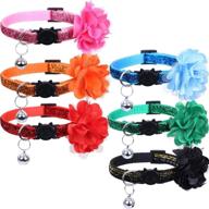 lamphyface cat collar with bell and removable flower - 6 pack; breakaway & adjustable for cats and kittens logo