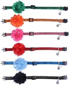 img 3 attached to Lamphyface Cat Collar with Bell and Removable Flower - 6 Pack; Breakaway & Adjustable for Cats and Kittens