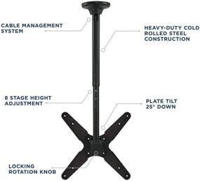 img 3 attached to Mount-It! Adjustable TV Ceiling Mount Bracket for 23-42 inch Flat Screen TVs - Premium Quality, Multiple VESA Patterns, Max Weight 110 Lbs