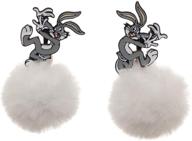 bugs bunny earrings - looney tunes jewelry and pom pom accessories for enhanced style logo