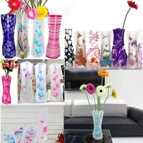 img 1 attached to 🌸 ABCSEA Plastic Foldable Flower Vase: 10 PCS Mix Styles Folding Vase for Colorful Home Decor (Random Styles)
