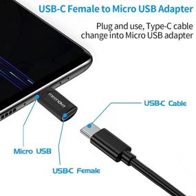 img 3 attached to 🔌 Meenova 2 упаковки адаптера зарядки USB-C Female на MicroUSB Male + Силиконовый чехол с резиновым держателем - Совместим с Power Bank, Bluetooth, устройствами Type-C - Samsung S6 Edge, Note5, Google Nexus10, eMarker PD Cord