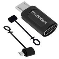 🔌 meenova 2 упаковки адаптера зарядки usb-c female на microusb male + силиконовый чехол с резиновым держателем - совместим с power bank, bluetooth, устройствами type-c - samsung s6 edge, note5, google nexus10, emarker pd cord логотип