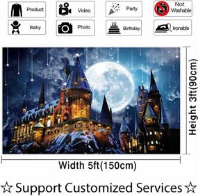 img 3 attached to 🏰 Enchanting Allenjoy 5x3ft Magic Castle Wizard School Backdrop: Perfect for Kids' Birthday, Halloween Party, and Cake Table Decoration!