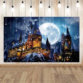 img 2 attached to 🏰 Enchanting Allenjoy 5x3ft Magic Castle Wizard School Backdrop: Perfect for Kids' Birthday, Halloween Party, and Cake Table Decoration!