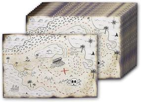 img 4 attached to 🏴 Kids' Vintage Treasure Map: Pirate Themed Birthday Party Supplies (12x18 Inches, Pack of 12)