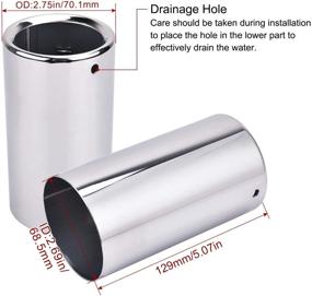 img 3 attached to ESPEEDER SYKRSS Pair Muffler Exhaust Tail Pipes Tips for BMW 325i 328i Silver - Top-notch Compatibility