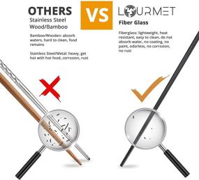 img 2 attached to 🥢 Lourmet Fiberglass Chopsticks - 10 Pairs, Reusable & Dishwasher Safe - Chinese & Japanese, Non Slip - 9 1/2 inches