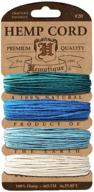 🌿 hemptique hemp cord 4 color cards: crafters' favorite for eco-friendly macramé, gardening & home décor - aqua pack logo