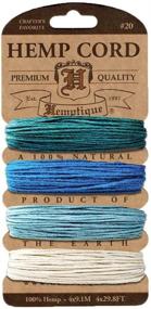 img 4 attached to 🌿 Hemptique Hemp Cord 4 Color Cards: Crafters' Favorite for Eco-Friendly Macramé, Gardening & Home Décor - Aqua Pack