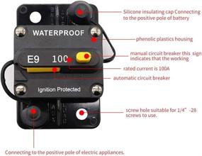 img 2 attached to ⚡ ANJOSHI 100Amp Circuit Breaker with Manual Reset - Comprehensive Overload Protection for Trolling Motor, Auto, Marine, Boat, Bike, Audio Terminal, Inverter System - 12V-48V DC Waterproof Fuse